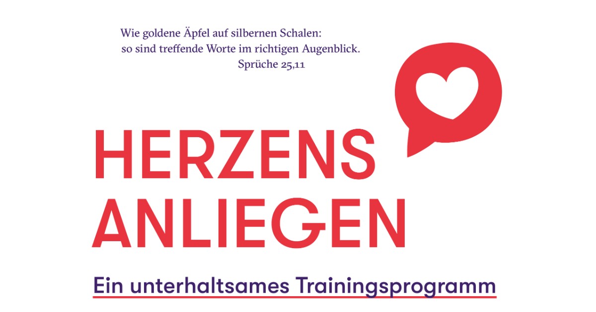 Herzensanliegen – Ein unterhaltsames Trainingsprogramm (rote Sprechblase mit Herz)